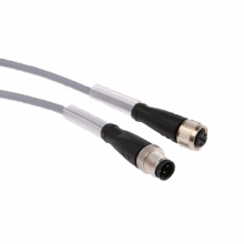 7/8 4pins female connector to 7/8 4pin male A-coded connector with 1M PVC 18AWG yellow cable